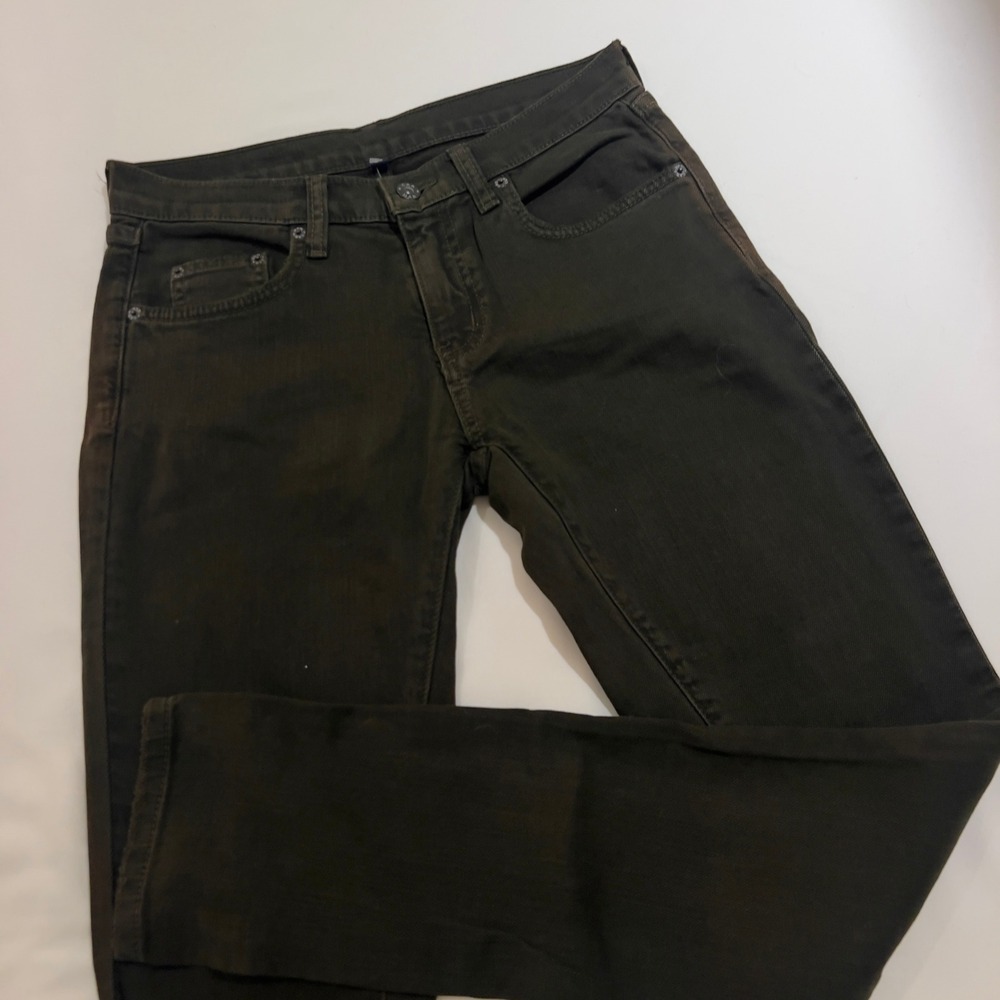 Carmar Distressed Knee Blowout Slim Jeans Olive Green Size‎ 27